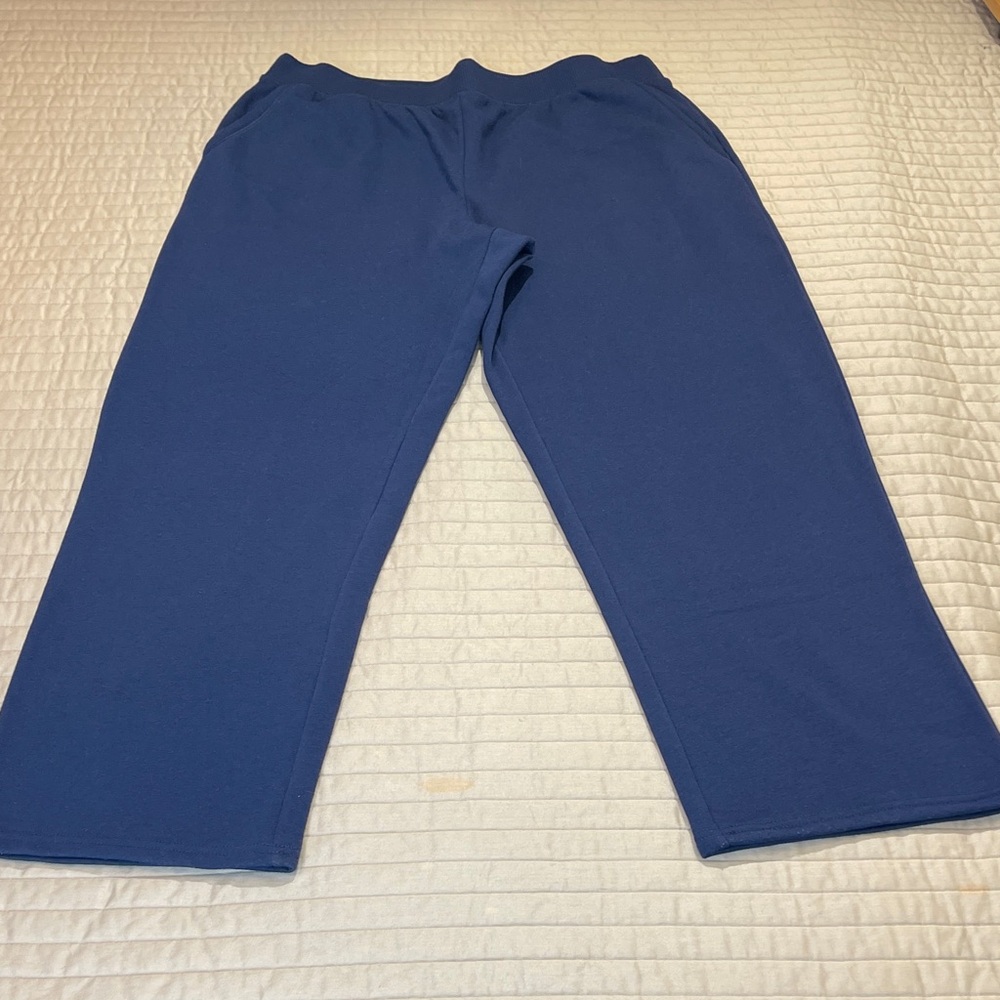 Terra & Sky WOMENS SIZE 0X 14W BLUE SWEAT Pants PULL ON ELASTIC WAISTBAND